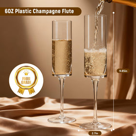 Crystal-clear square design enhances beverage color and fizz