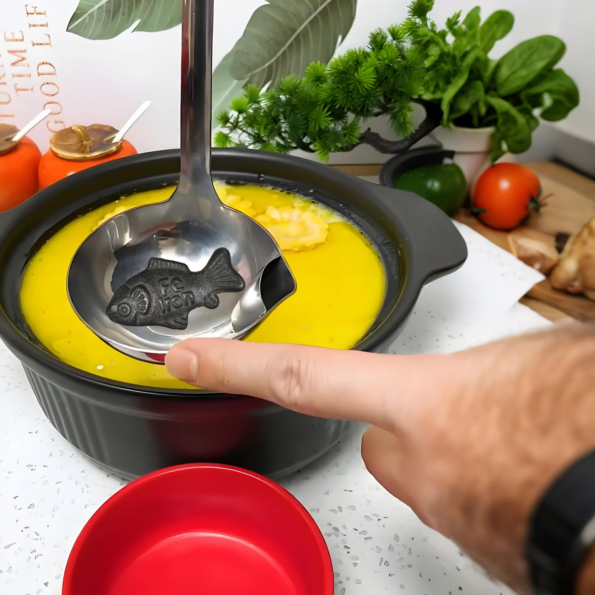 GUCHO Iron Fish in-pot simmer demonstrates easy iron integration into stews and soups.