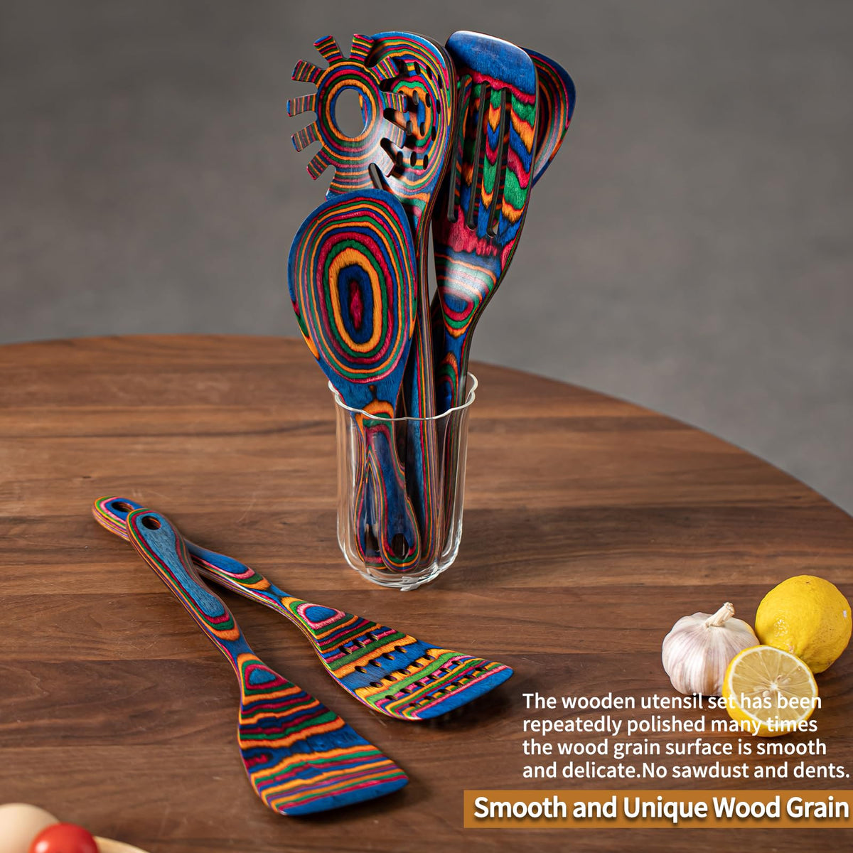 Gudamaye Pakkawood versatile set suited for mixing, serving, and baking tasks.
