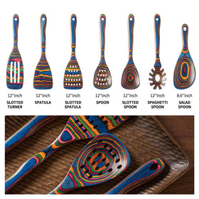 Gudamaye Pakkawood spoon and spatula ensemble for high-heat sautéing and flipping.