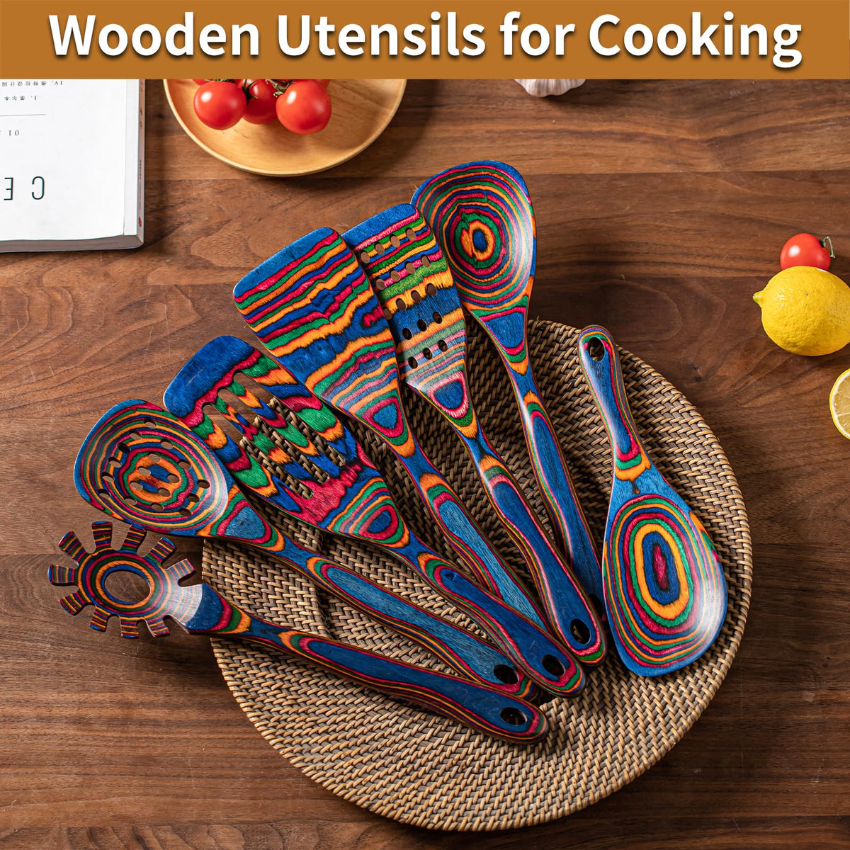 Gudamaye Pakkawood 7-piece set displayed for a practical kitchen setup.