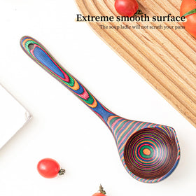 Gudamaye Pakkawood Rainbow Ladle in kitchen setup for practical cooking and serving