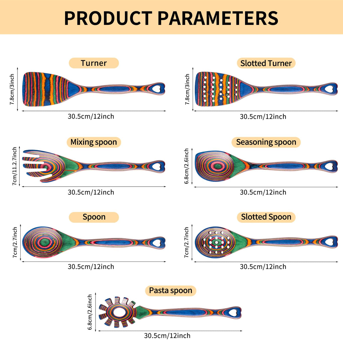 Gudamaye wooden spoons close-up, rich grain, durable heat-resistant performance.