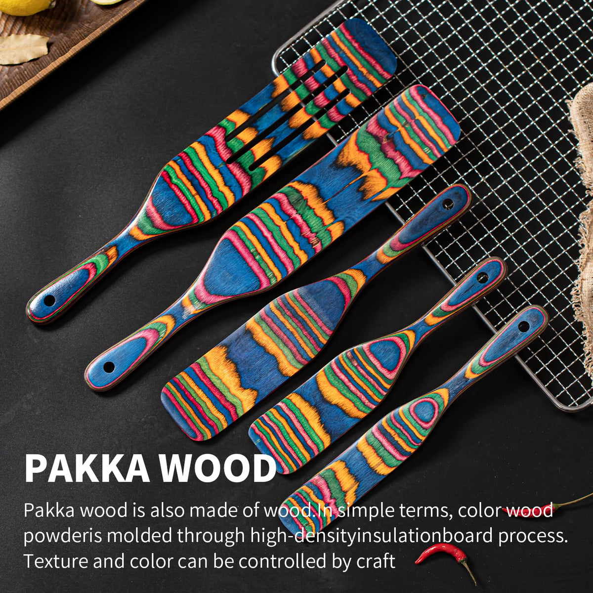 Gudamaye Pakkawood Spurtle Medium for even batter and sauté prep.