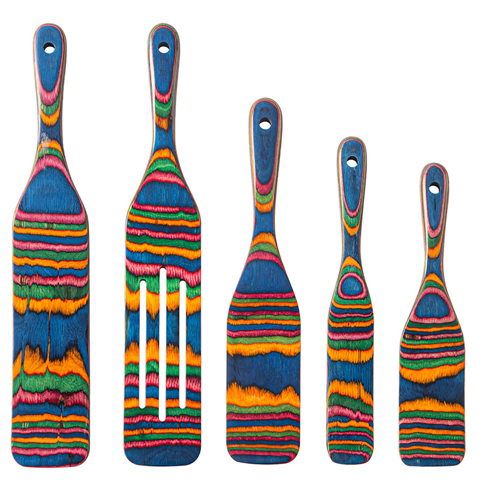 Gudamaye Pakkawood Spurtle Slotted for stirring sauces without sticking.