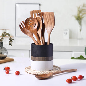 Gudamaye slotted spoon with sleek handle for nonstick cookware