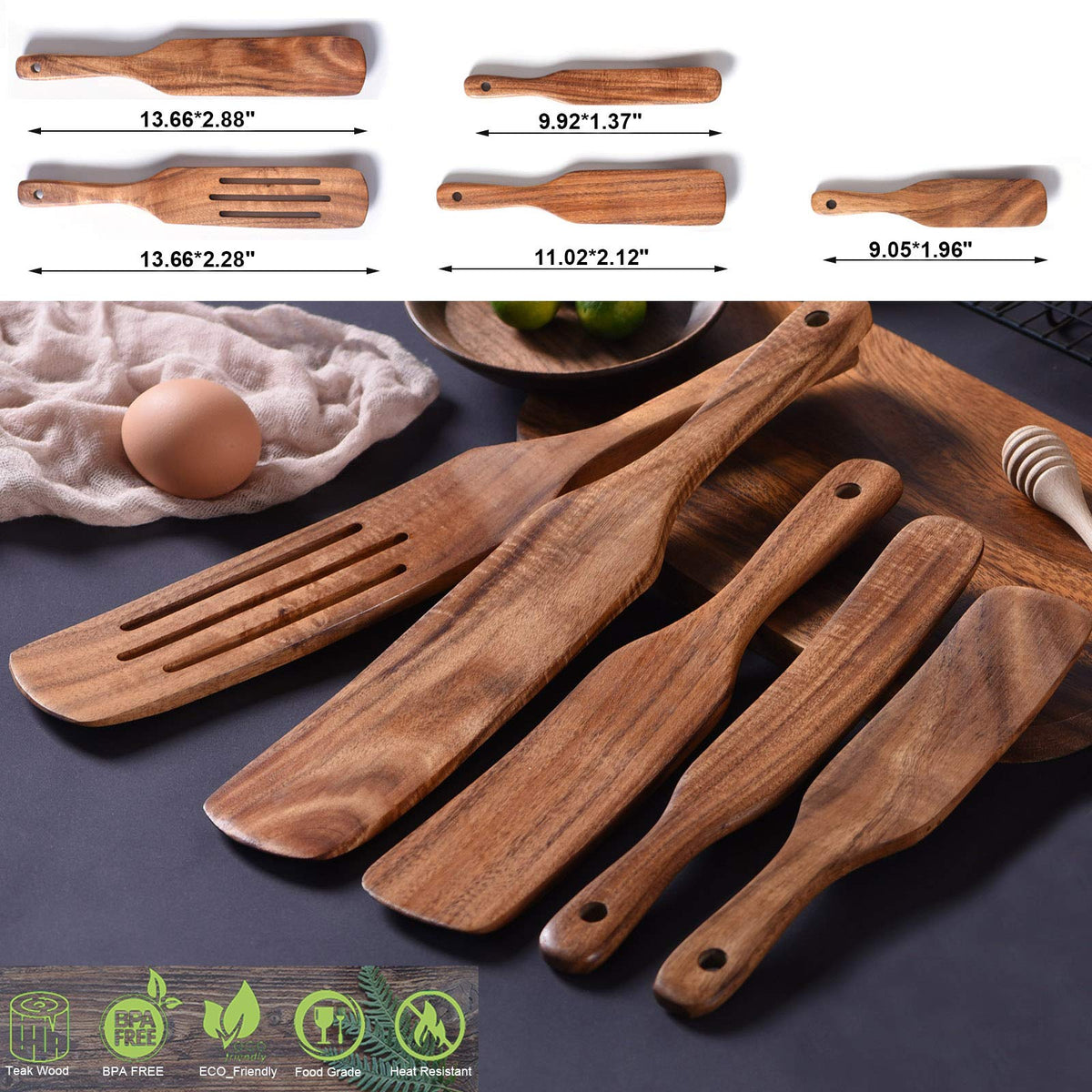 Gudamaye medium spurtle for even mixing in bowls