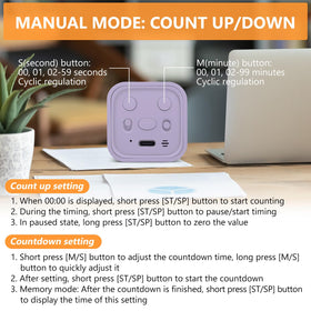 GuDoQi cube timer silent option with vibration reminders
