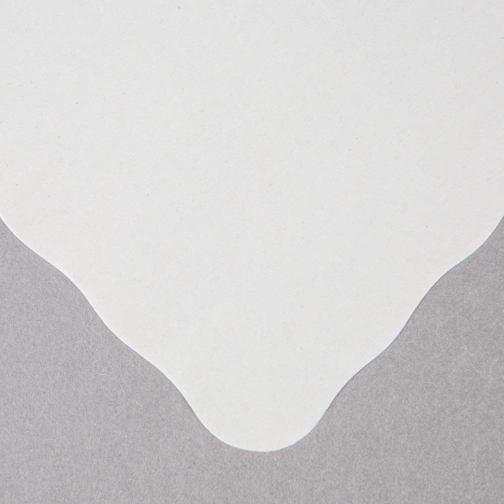 Guffman paper placemat's scalloped edge adds elegance to event decor.