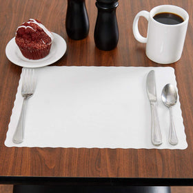 Guffman 10x14 placemat supports standard place settings and helps keep surfaces cleaner.