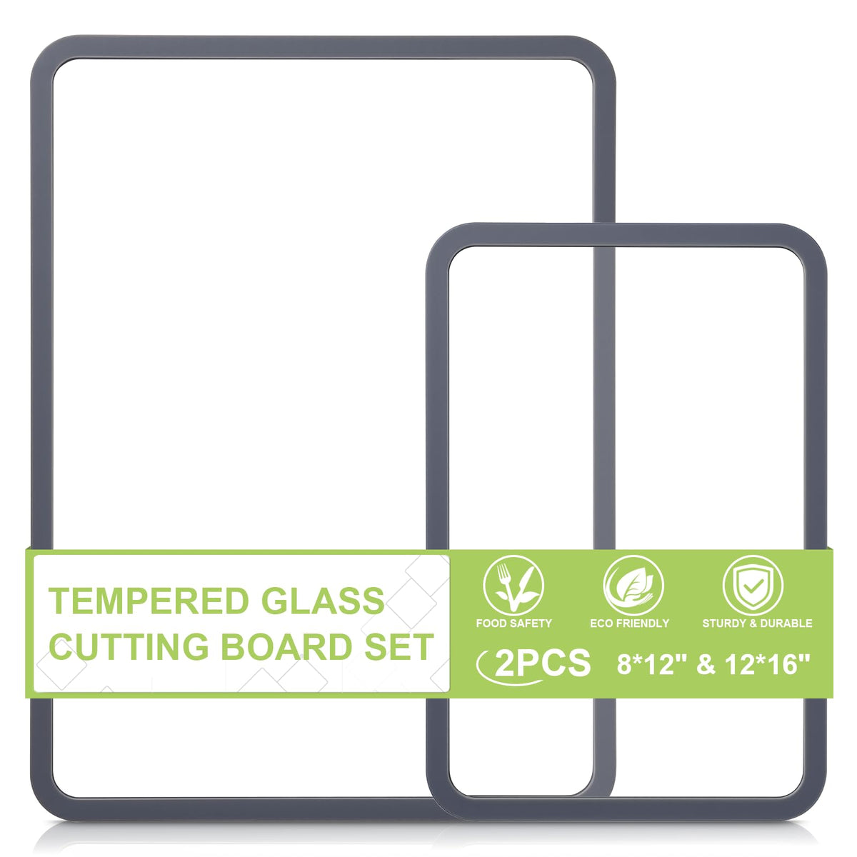 GUGEMEI 8x12 tempered glass cutting board for quick prep and easy cleaning.