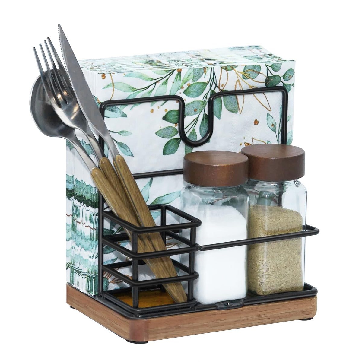 Guijinga napkin holder with iron frame for organized dining and easy access