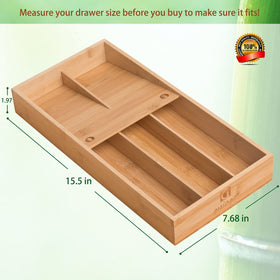 Guiogc bamboo cutlery tray slot keeps spoons and forks organized and within reach.