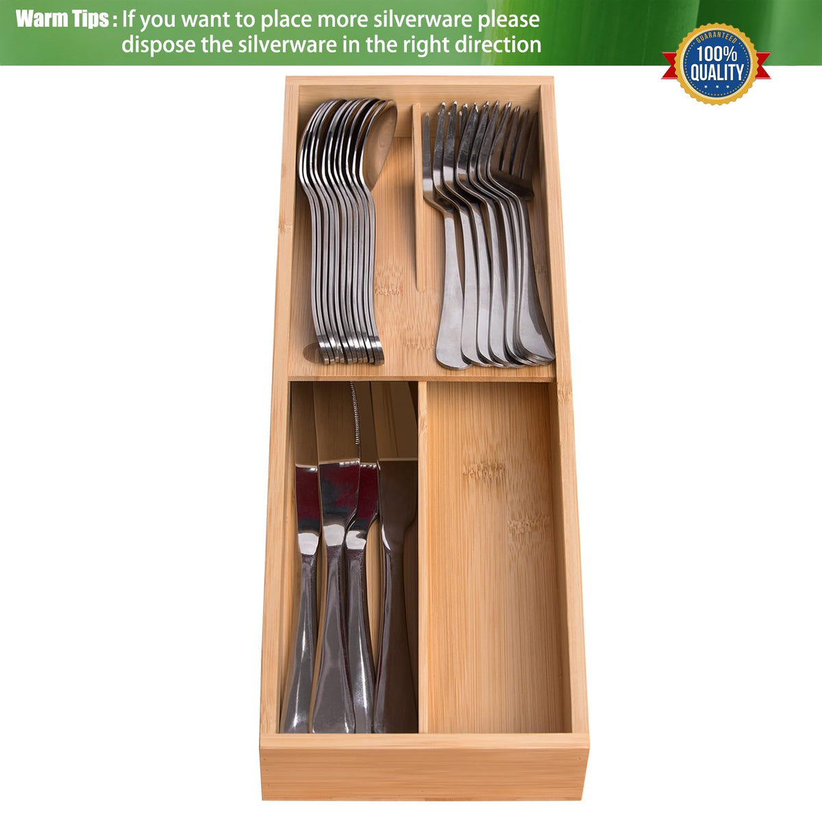 guiogc bamboo drawer tray easy maintenance with damp cloth
