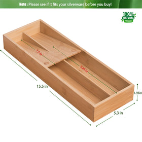 guiogc bamboo silverware drawer organizer double-layer design maximizes drawer space