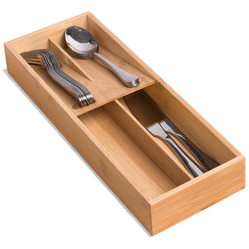 guiogc bamboo silverware drawer organizer top view keeps utensils accessible