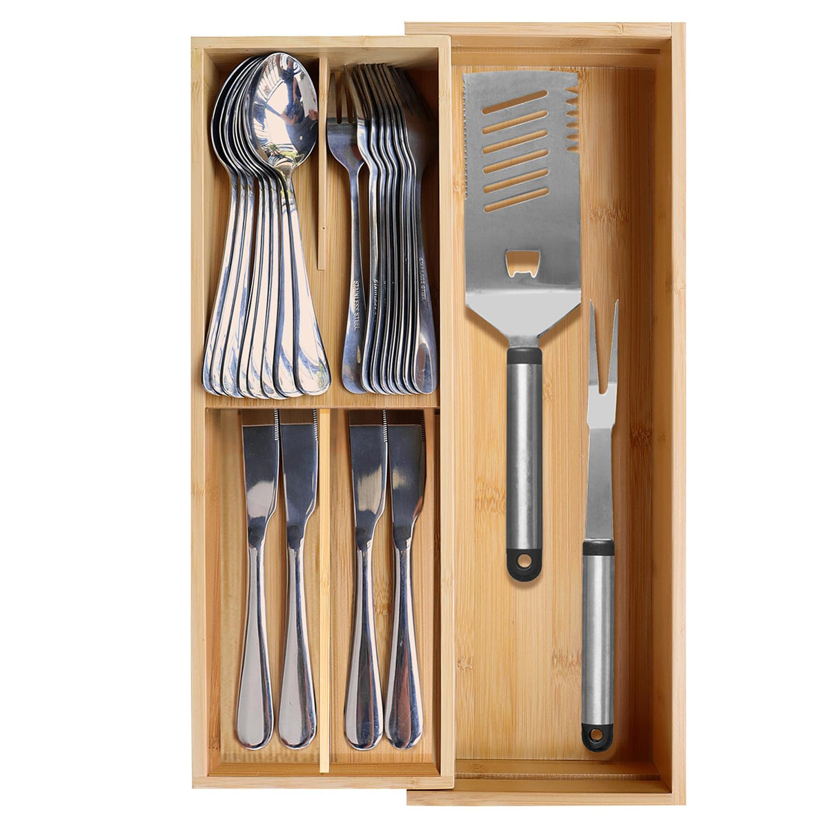 Guiogc bamboo organizer with reinforced joins for durability