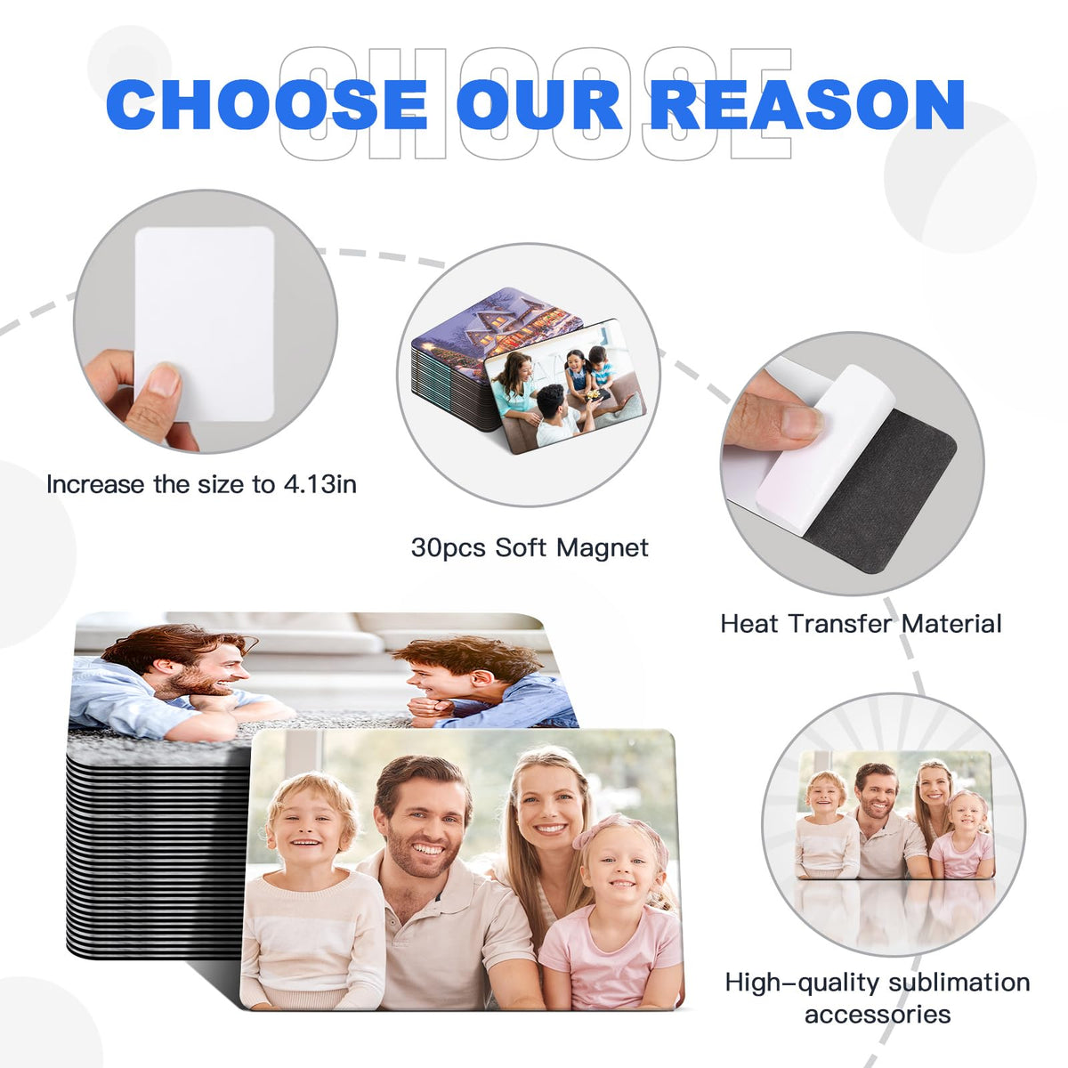Guiqulai sublimation magnet blank waterproof and crack-proof for durable fridge art.