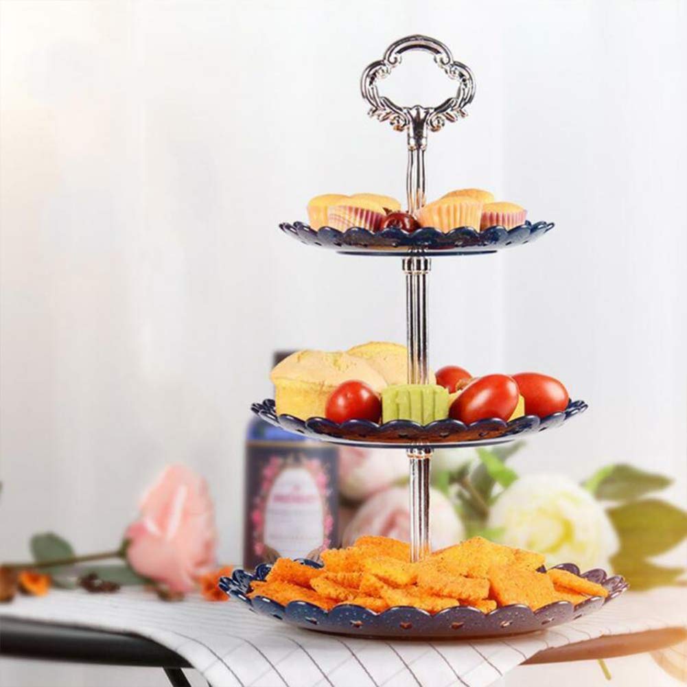 Gukasxi crown gold 3-tier cake stand handle quick setup and storage.