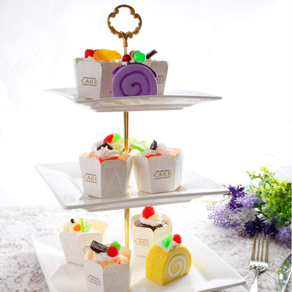 Gukasxi crown silver 3-tier cake stand handle easy to assemble.