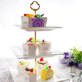 Gukasxi crown silver 3-tier cake stand handle easy to assemble.