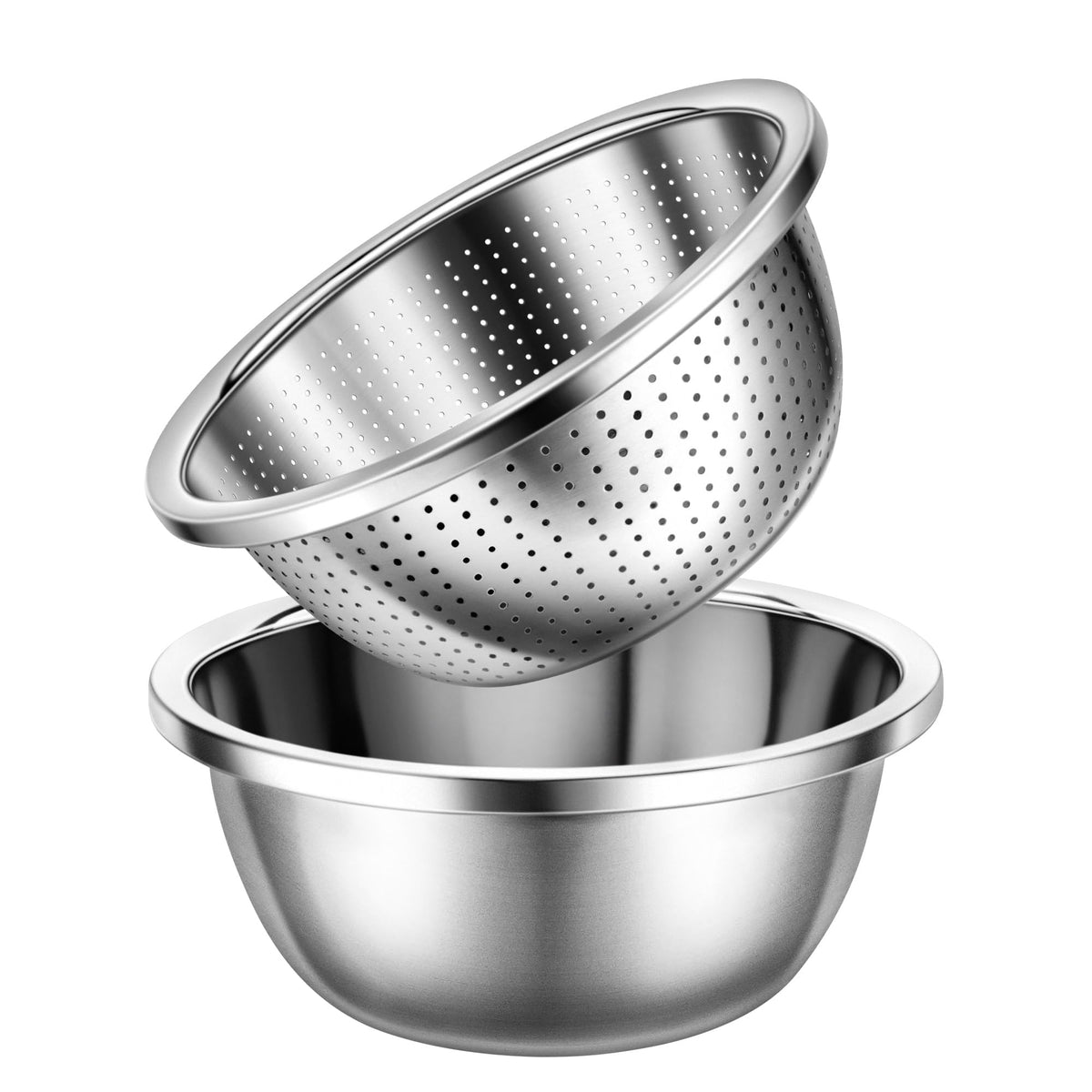 Gulex colander in 304 stainless steel with fast drainage.