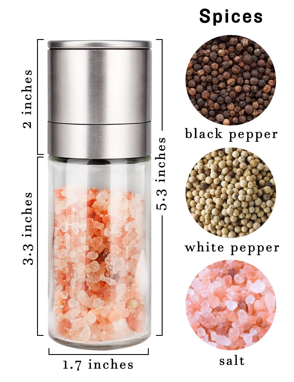Gulex compact handle design for comfortable table seasoning