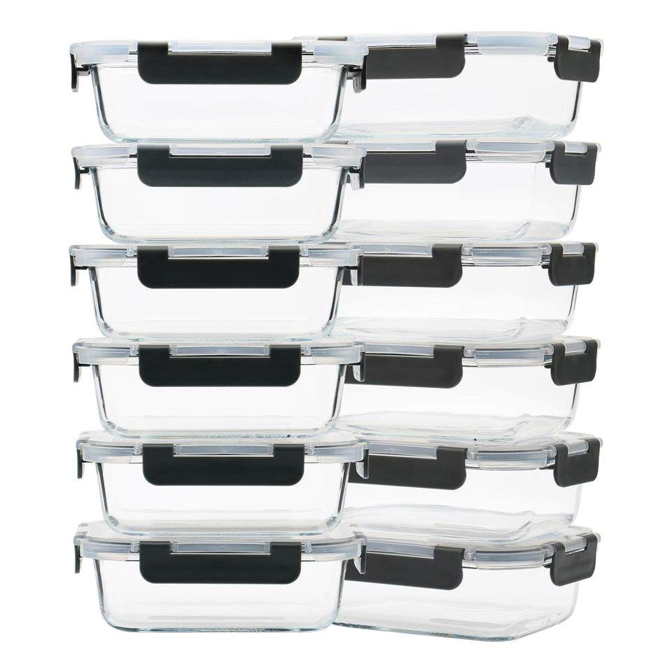 GULFLIN 22oz glass meal prep container with airtight lid keeps portions fresh.