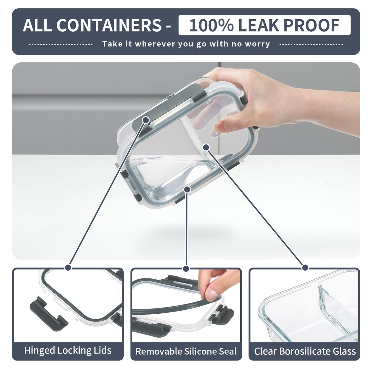 GULFLIN airtight lid with four-hinge snaps to prevent leaks