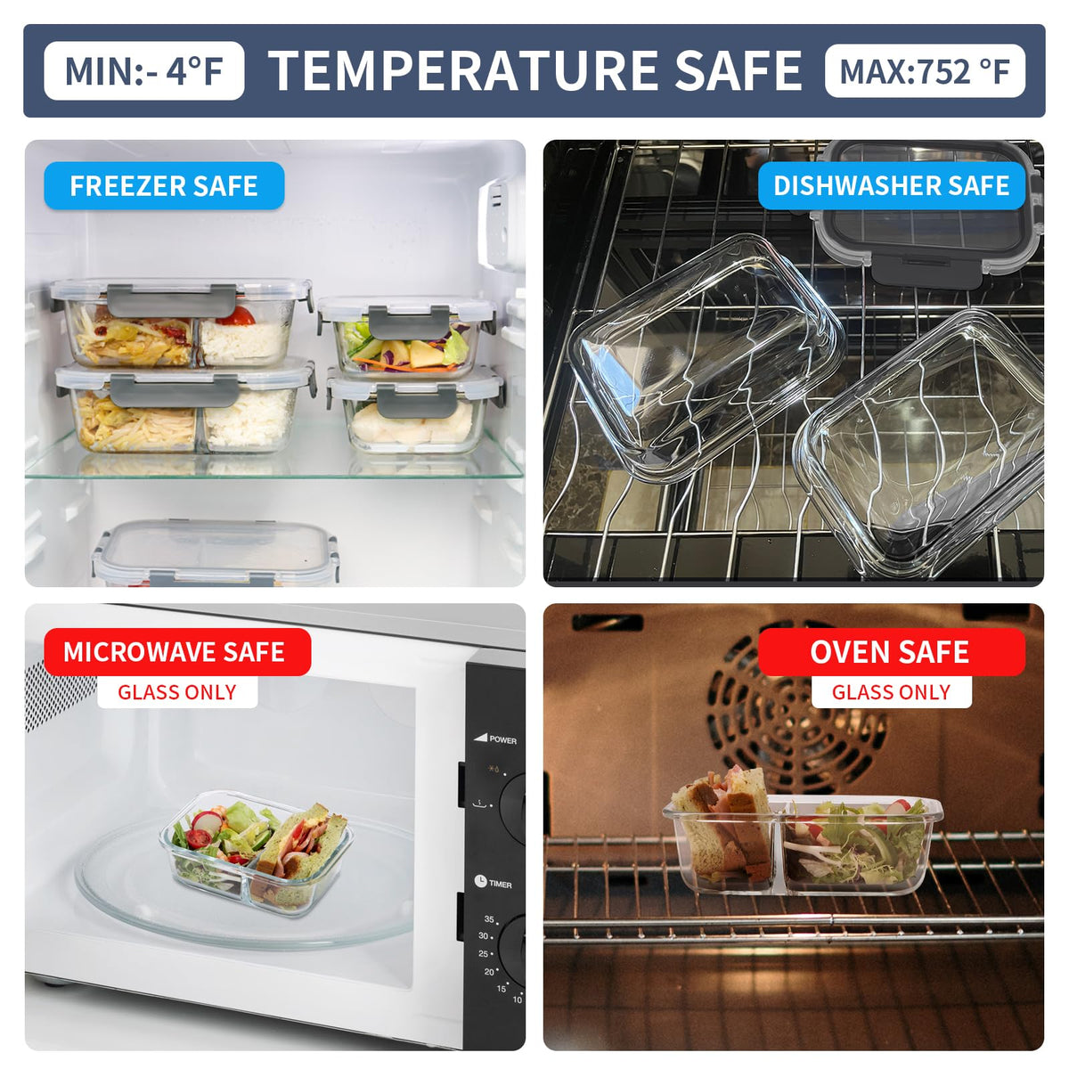 GULFLIN stackable glass containers save cabinet space