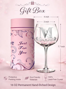Gumry elegant monogram glass enhances home decor and entertaining
