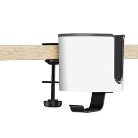 GUNKING Luxury 2-in-1 anti spill cup holder in white keeps drinks secure and desks clean.