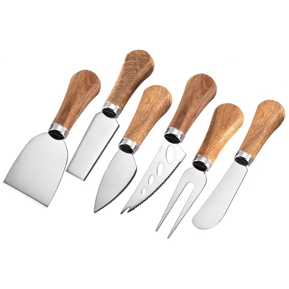 Guojanfon wooden-handle cheese knife set on kitchen counter