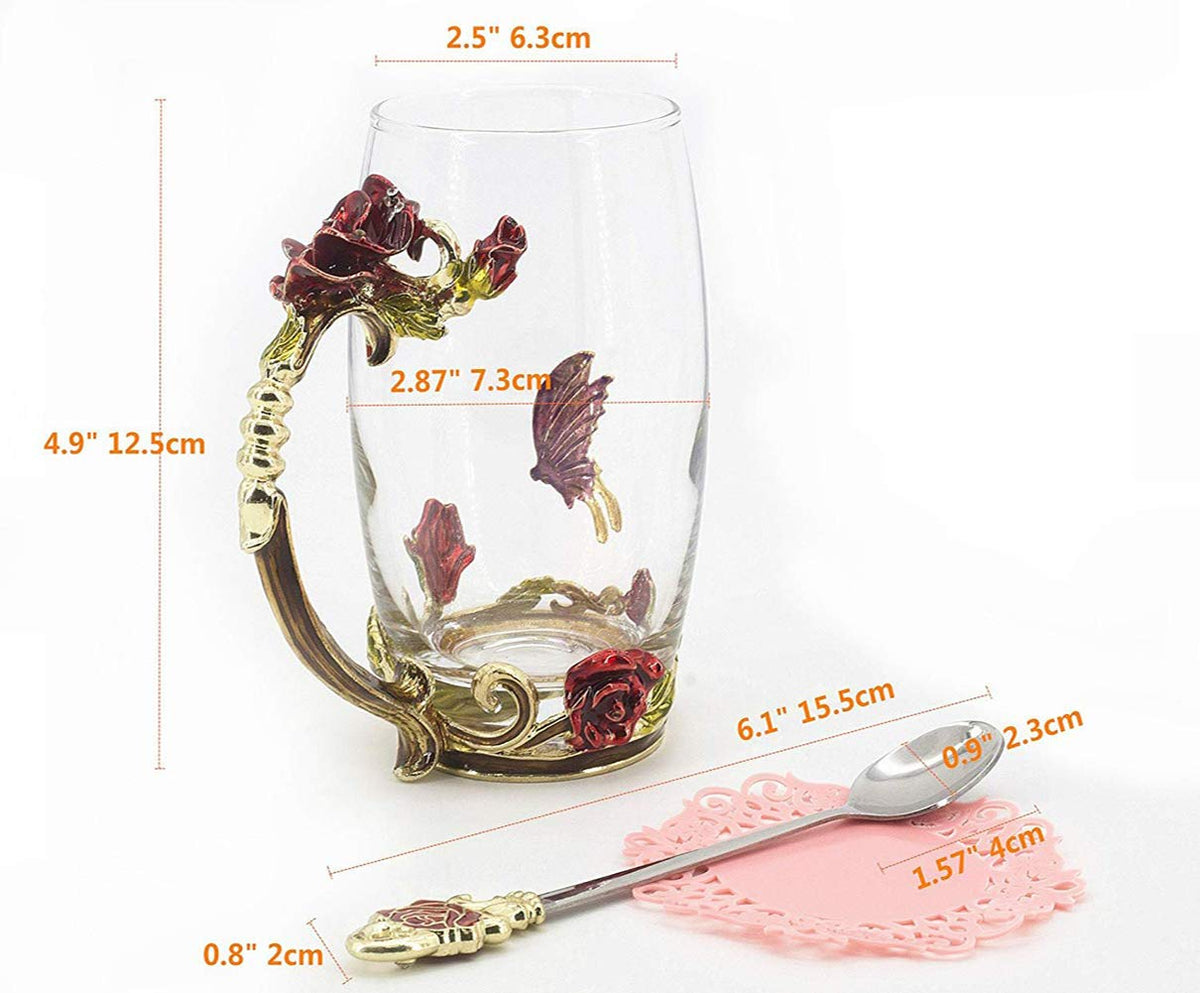 Guon-Wuvl Handicraft crystal glass butterfly detail adds vivid accent for entertaining