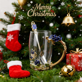 Guon-Wuvl royal blue glass mug brightens any desk or kitchen space