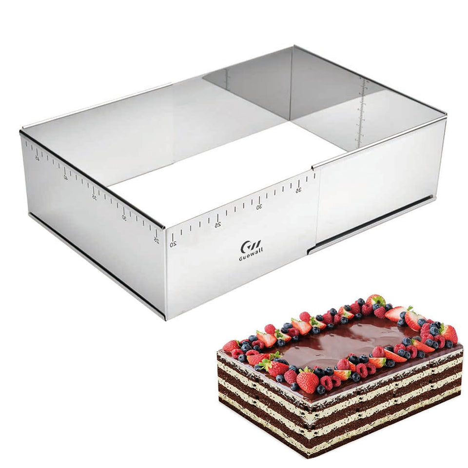 Guowall rectangular cake ring mold in stainless steel with smooth finish for easy release