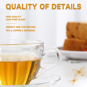GURUDAR clear glass teacup-saucer enhances elegant table presentation