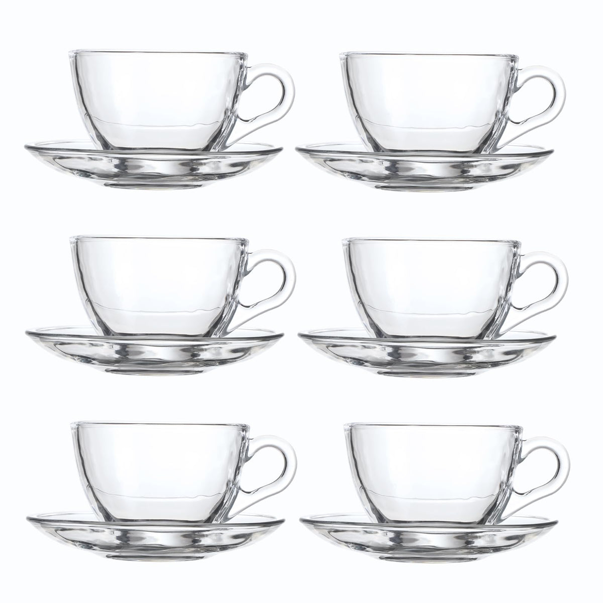 GURUDAR glass teacup with saucer 7oz shows clarity for tea tasting