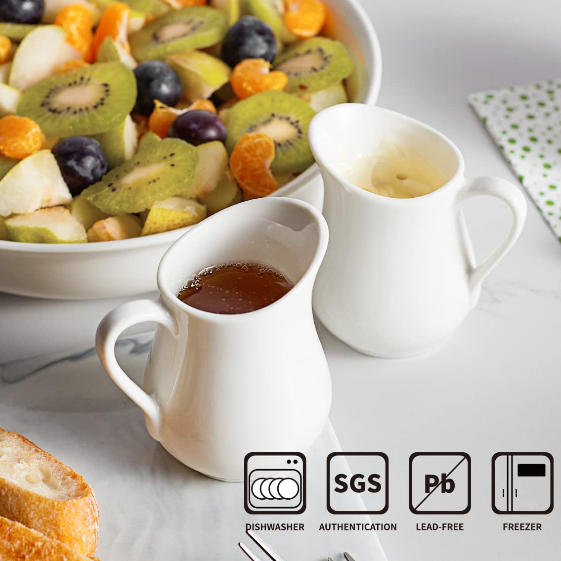 Gurygo 2oz milk pitcher ideal for coffee, tea, or sauce.