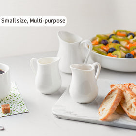Gurygo classic white porcelain creamer for daily table setup.