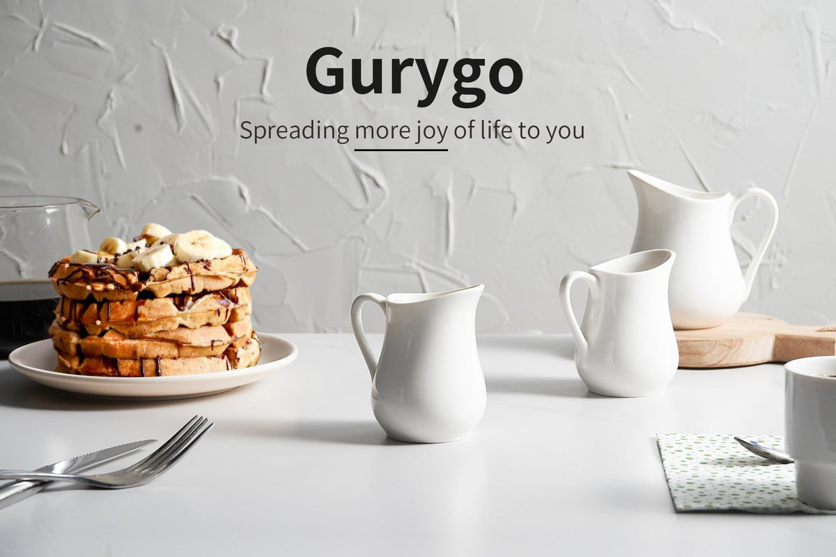 Gurygo versatile milk and sauce pitcher perfect for sauces or maple syrup.