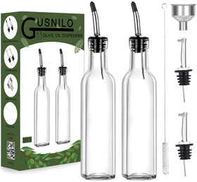 Gusnilo oil and vinegar dispenser set on a clean counter for precise pouring.