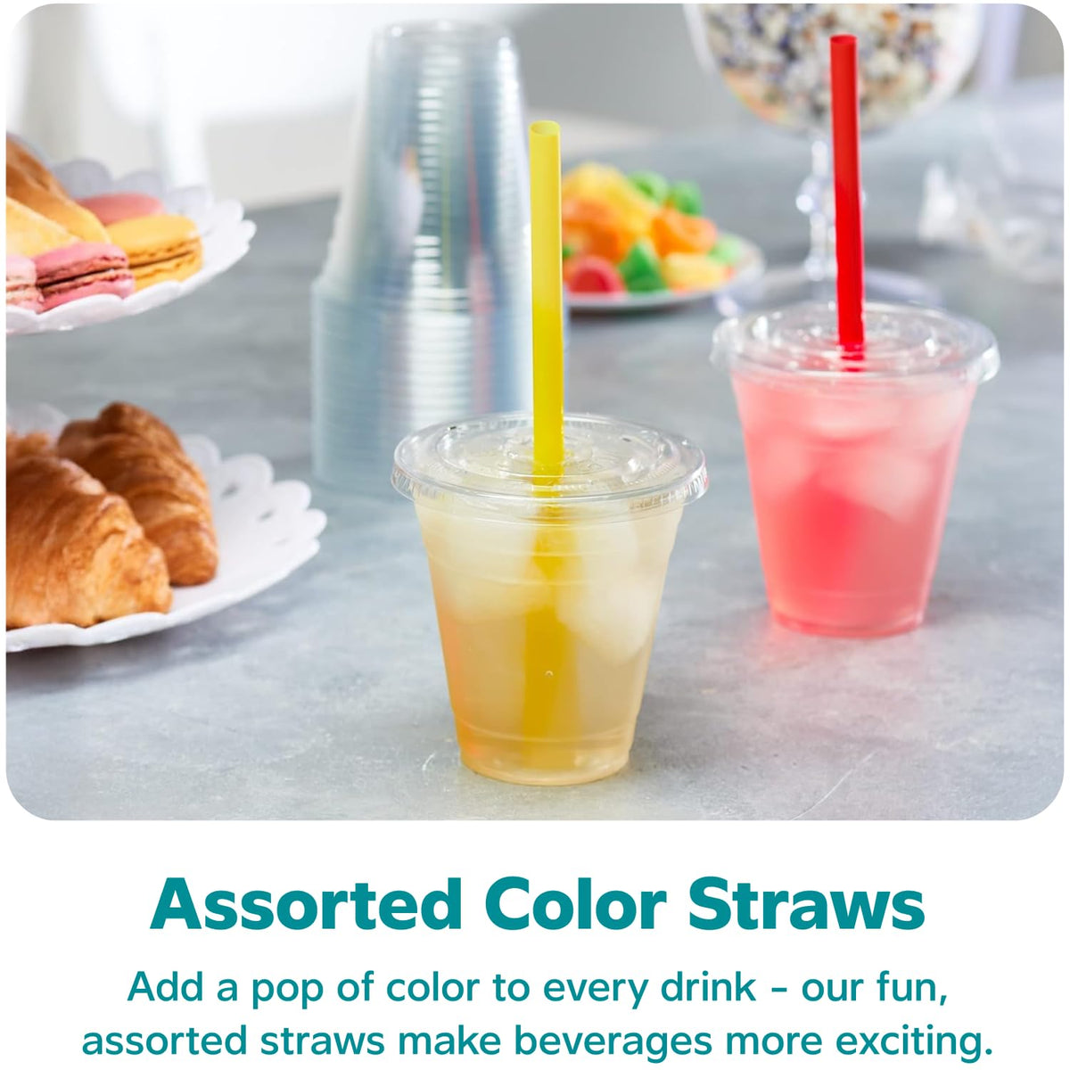 GUSTO cups are crystal-clear to showcase drinks and toppings.
