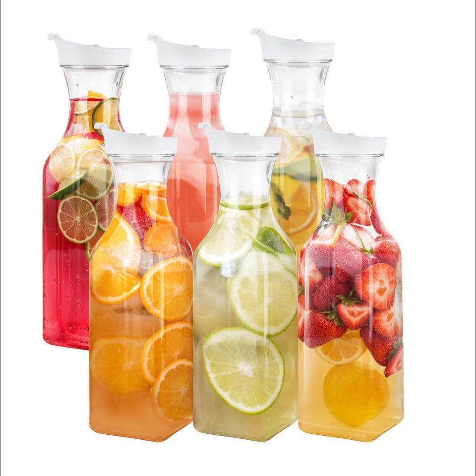 GUSTO 50 oz carafe with lid for spill-free serving at gatherings.