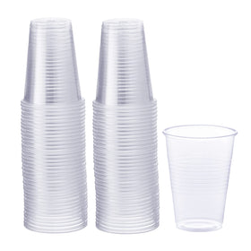 GUSTO 9oz clear plastic cups for events and everyday use.