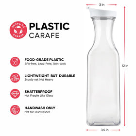 GUSTO clear plastic pitcher for water, juice, or tea.