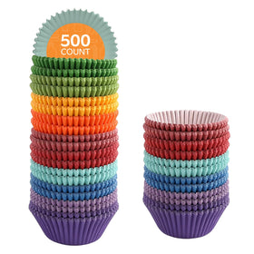 GUSTO colorful cupcake liners on a tray for vibrant party baking.