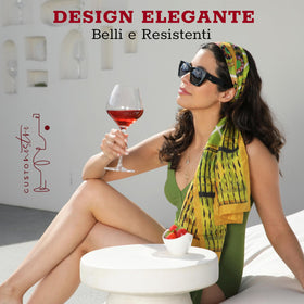 Gusto Nostro 22oz long-stem wine glass elevates tasting with balanced grip.