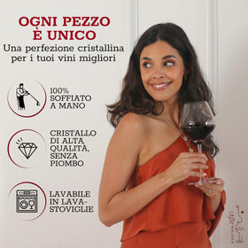 Gusto Nostro aroma-enhancing glass for red, white, and rosé varieties.