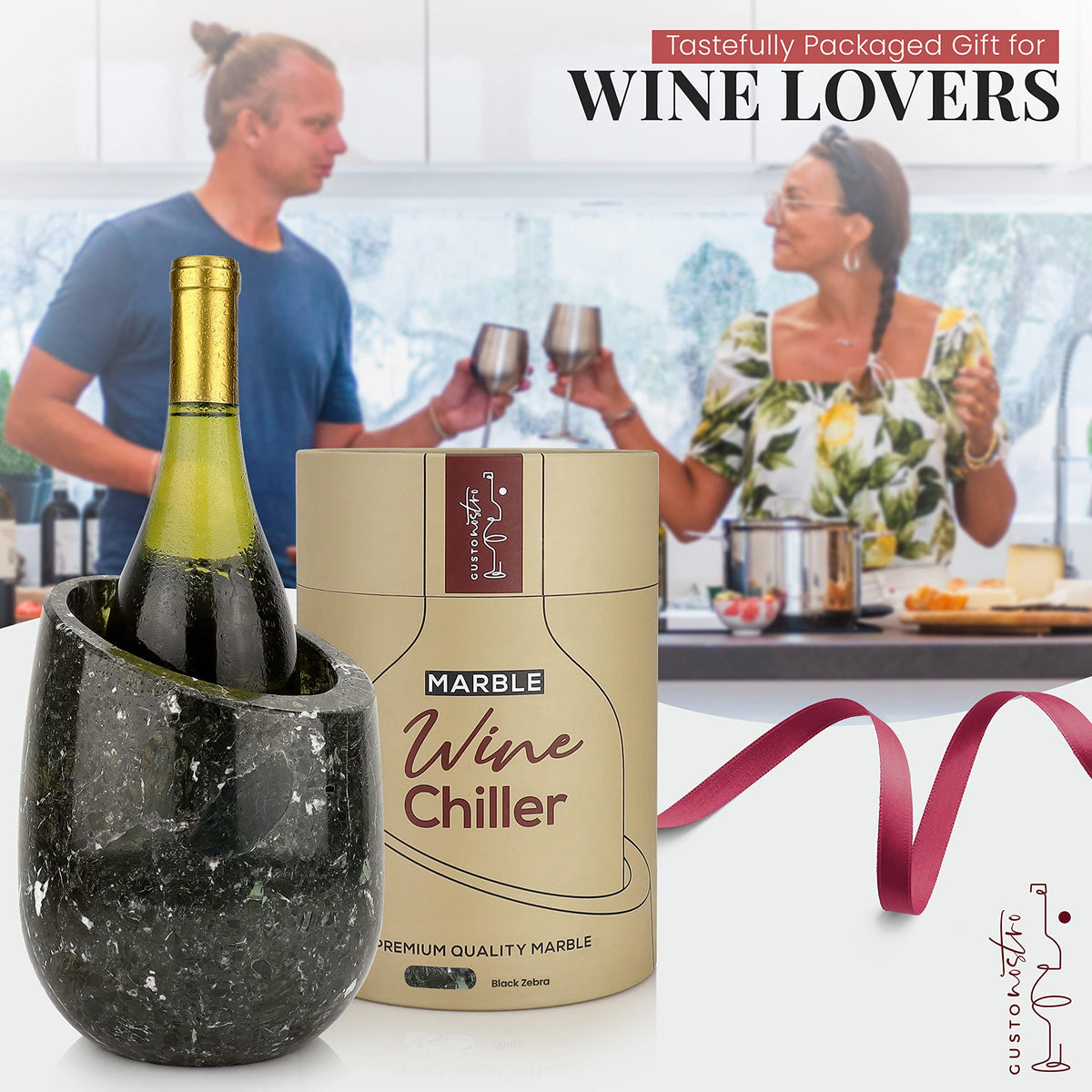 Gusto Nostro champagne chiller maintains a steady cool for bubbly.